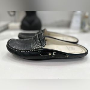 Salamander Slip-On Leather Loafer Mules